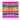 A colorful striped lucite candy dish with a bold geometric pattern in pink, blue, yellow, and green.