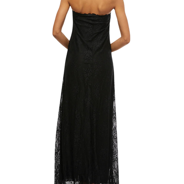 WEWOREWHAT Strapless Lace Black Maxi Dress