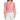 A woman wearing a pink and white tweed peplum blazer with a V-neckline and button details.