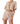 A model wearing a beige, brown, and tan striped crochet shortsleeve top with a v-neckline and tie closures, paired with high-waisted crochet shorts with a drawstring at the waist.