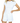 A female model wearing a white short-sleeved pointelle t-shirt and matching shorts, standing with one hand on her hip.