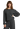 A woman wearing a gray long-sleeve brushed thermal top and matching pants, standing with one hand on her hip.