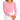 A woman wearing a pink crochet knit cardigan with front button closures and heart details, paired with a white skirt.