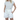 A pair of white cream linen shorts with a tie accent at the waist, displayed on a model.