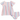 A toddler's outfit set consisting of a candy pink and white stripe dress with smocked ruffles and flutter sleeves, and a matching bloomer with an elastic waistband.