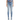 A pair of light blue denim jeans with a frayed hem, displayed on a mannequin against a white background.