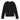A black wide leg pant and a black long-sleeved henley sweater with a V-neck collar, both made of rayon, polyester, and spandex, presented on a white background.