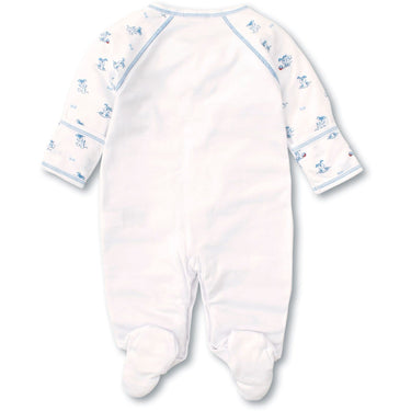 kissy kissy Playtime Pups White/Light Blue Footie
