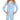A toddler wearing a blue tie-dye knit raglan set with a long-sleeved top and pants, posing with both hands on her hips.