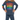 A child wearing a gray knit pullover with the text 'FOOTBALL' in a rainbow gradient color scheme.