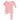 A pink footie pajama with white ruffle detailing and sand dollar print throughout