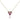 A heart-shaped necklace with ombré pink sapphire inlay on a rose gold chain.