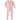 A pink and white striped zipper footie for babies, with a zip down the front and a ruffled detail on the ankle area.