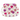 A white beaded shoulder bag with pink hearts all over