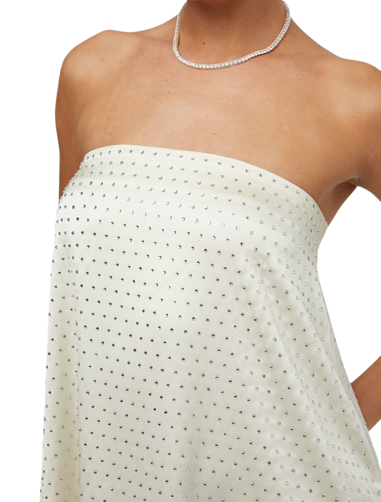 WEWOREWHAT Strapless Crystal Spandex Mini Dress