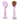 A pink skin brush with an ergonomic head and brown bristles, lying flat against a white background.