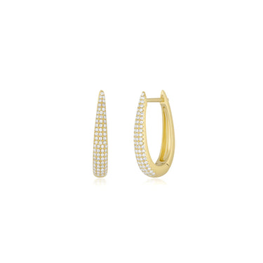 EF Collection Graduate Diamond Maeve Yellow Gold Hoop Earrings