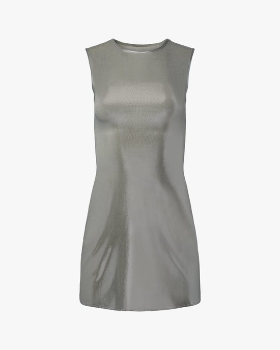 Load image into Gallery viewer, WEWOREWHAT Muscle Tank Liquid Foil Mini Dress
