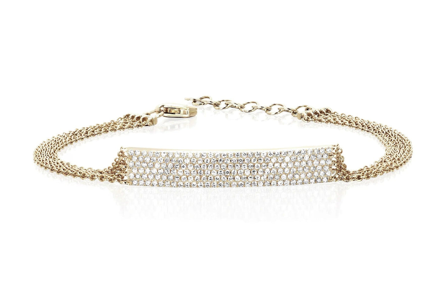 EF Collection Diamond Jumbo Bar Multi Chain Bracelet