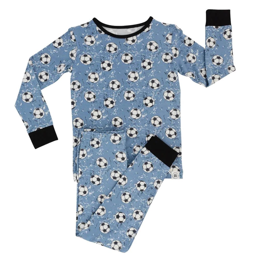 Load image into Gallery viewer, Sweet Bamboo Soccer Captain LS Toddler PJs
