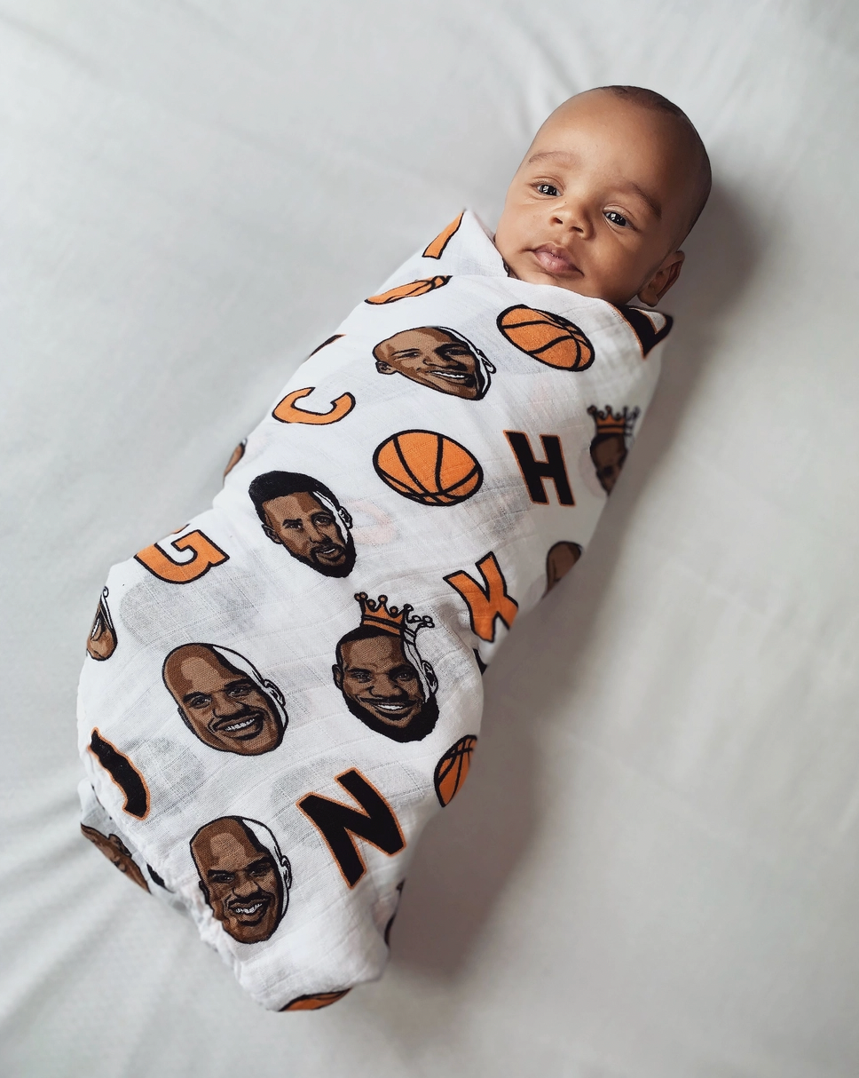 Load image into Gallery viewer, The Little Homie: Ball Before I Crawl Swaddle Blanket
