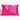 A pink satin pillowcase with a Barbie character printed on it.