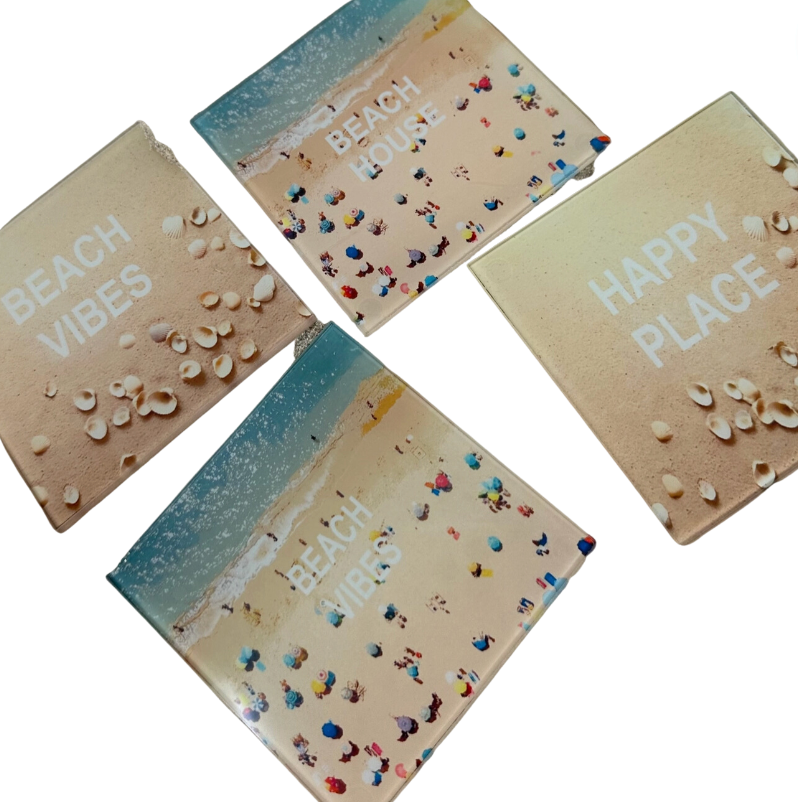 Load image into Gallery viewer, Resinate by KS Beach Life Glass Coasters
