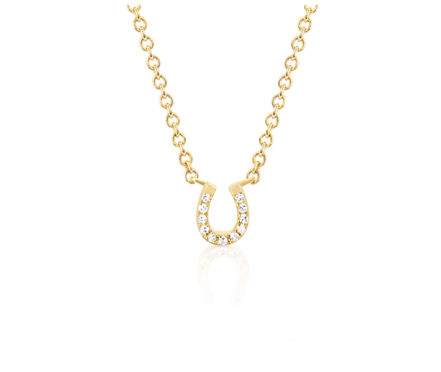 Load image into Gallery viewer, EF Collection Diamond Mini Yellow Gold Horseshoe Choker Necklace
