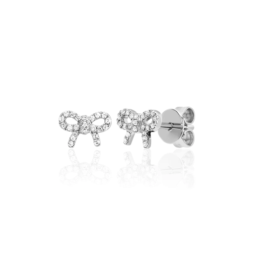 EF Collection Diamond Mini Bow Stud Earrings (1 unit)