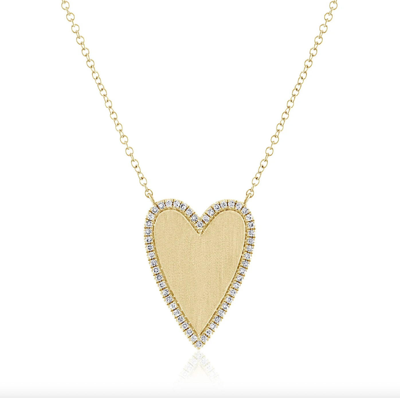 Stephanie Gottlieb Gold Heart Pave Outline Necklace