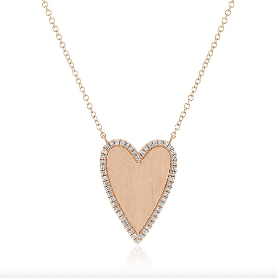 Load image into Gallery viewer, Stephanie Gottlieb Gold Heart Pave Outline Necklace
