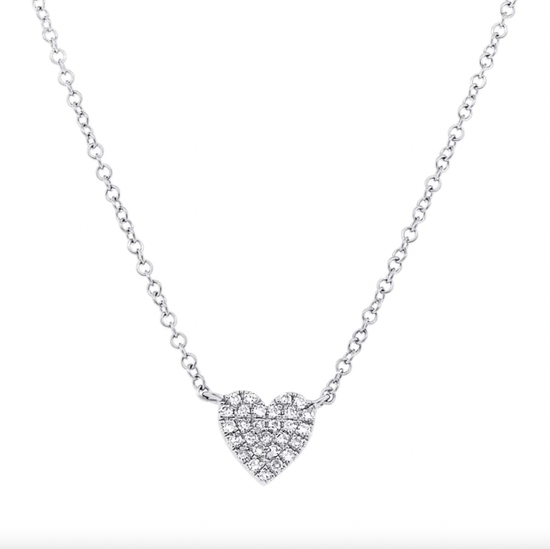 Stephanie Gottlieb Mini Pave Heart Rose Gold Necklace