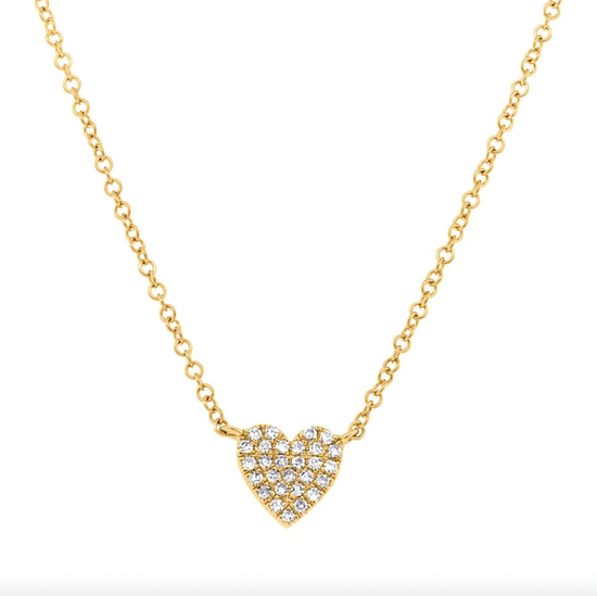 Stephanie Gottlieb Mini Pave Heart Rose Gold Necklace