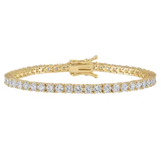 Alexa Leigh Crystal Yellow Gold Tennis Bracelet