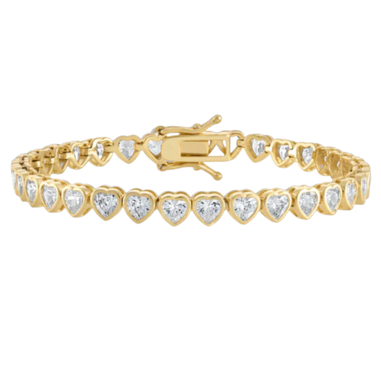 Load image into Gallery viewer, Alexa Leigh Nora Heart Yellow Gold Tennis Bracelet
