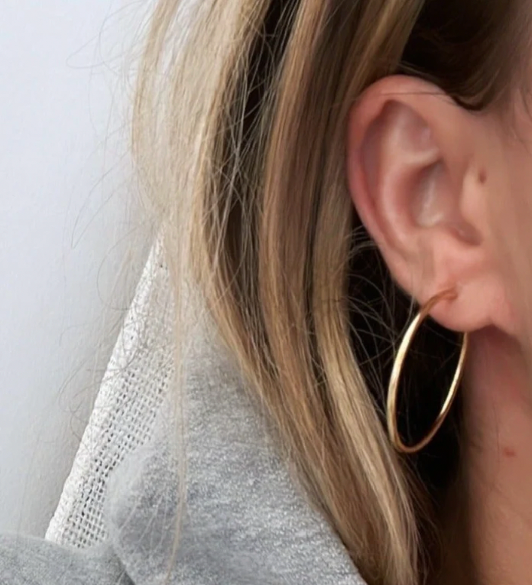 Load image into Gallery viewer, Alexa Leigh The Daily Yellow Gold Hoops
