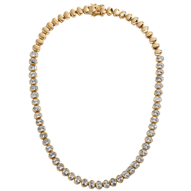 Lili Claspe Roos Gold Tennis Necklace