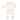 A pair of Angel Dear footie pajamas for infants with a unicorn design and ruffled details on a beige background.
