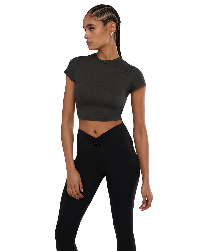 Load image into Gallery viewer, WEWOREWHAT Active Heather Knit Black Top
