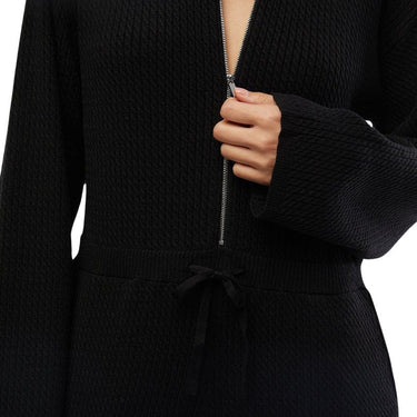WEWOREWHAT Cable Knit Leisure Black Jumpsuit