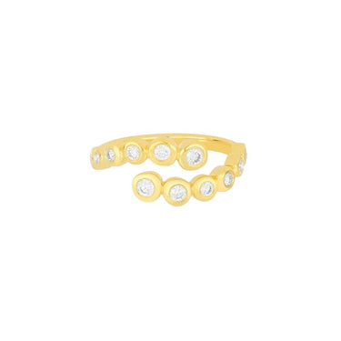 EF Collection Graduated Diamond Pillow Yellow Gold Ring