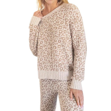Splendid Fuzzy Sweater Leopard Pajama & Socks Set