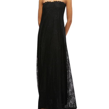 WEWOREWHAT Strapless Lace Black Maxi Dress