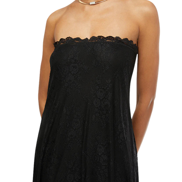 WEWOREWHAT Strapless Lace Black Maxi Dress