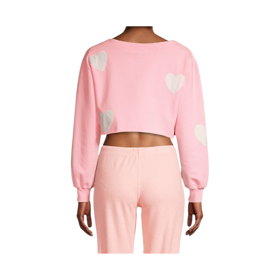 Load image into Gallery viewer, LoveShackFancy Angelou Candy Pink Crop Pullover
