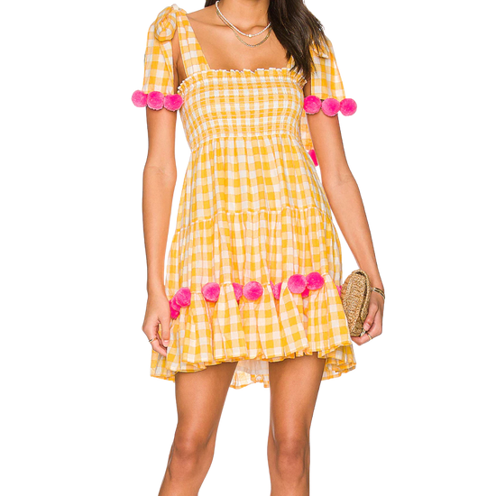 Sundress Pippa Mini Yellow Gingham Dress