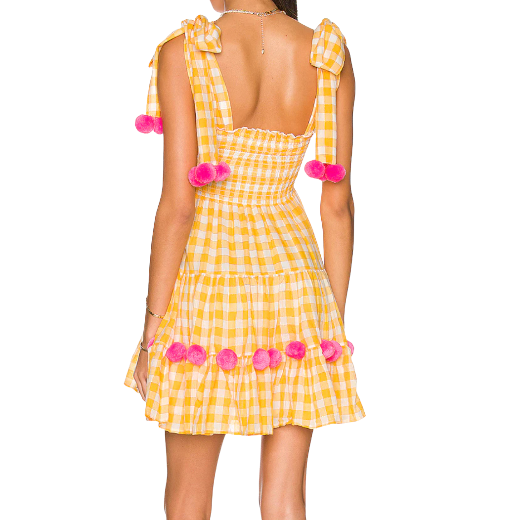 Sundress Pippa Mini Yellow Gingham Dress