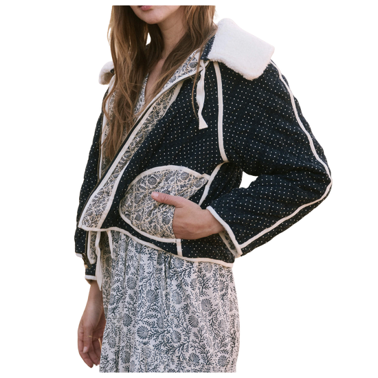 Load image into Gallery viewer, The GREAT Reversible Short Quilted Feather Glass Block Puffer
