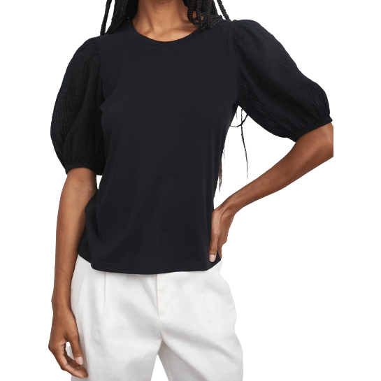 Rails Liza Black Pintuck Top