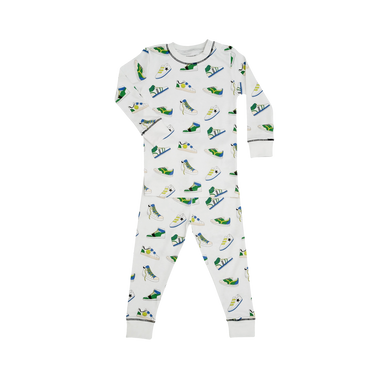 Baby Noomie Little Sneakers Two Piece Green Pajama Set